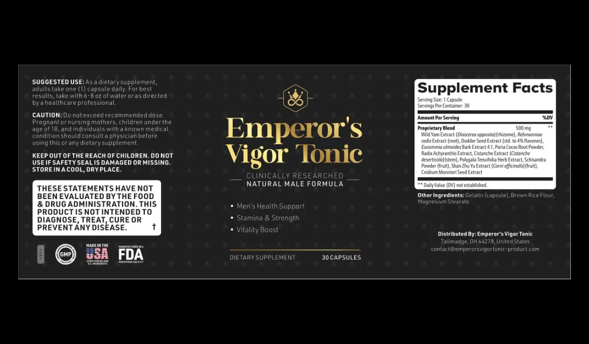 Emperor's Vigor Tonic Supplement Facts